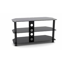 Foto van Tv kast meubel - tv dressoir - audio meubel - 90 cm breed - zwart
