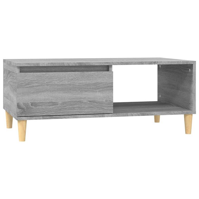 Foto van The living store salontafel 90x50x36-5 cm bewerkt hout grijs sonoma - tafel