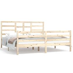 Foto van The living store bedframe - massief grenen - 180 x 200 cm - stabiel en decoratief