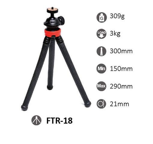 Foto van Studioking flexibel tafelstatief ftr-18 met smartphone adapter