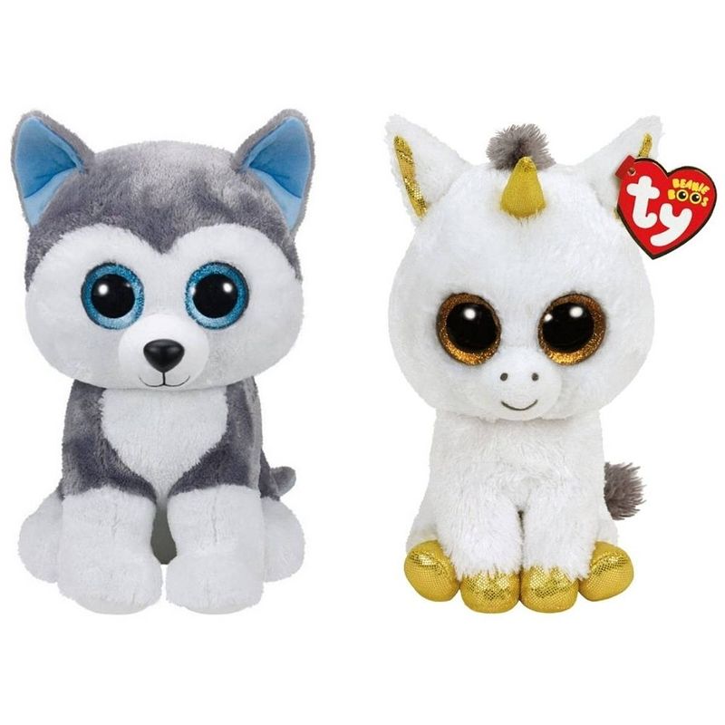 Foto van Ty - knuffel - beanie buddy - slush husky & pegasus unicorn