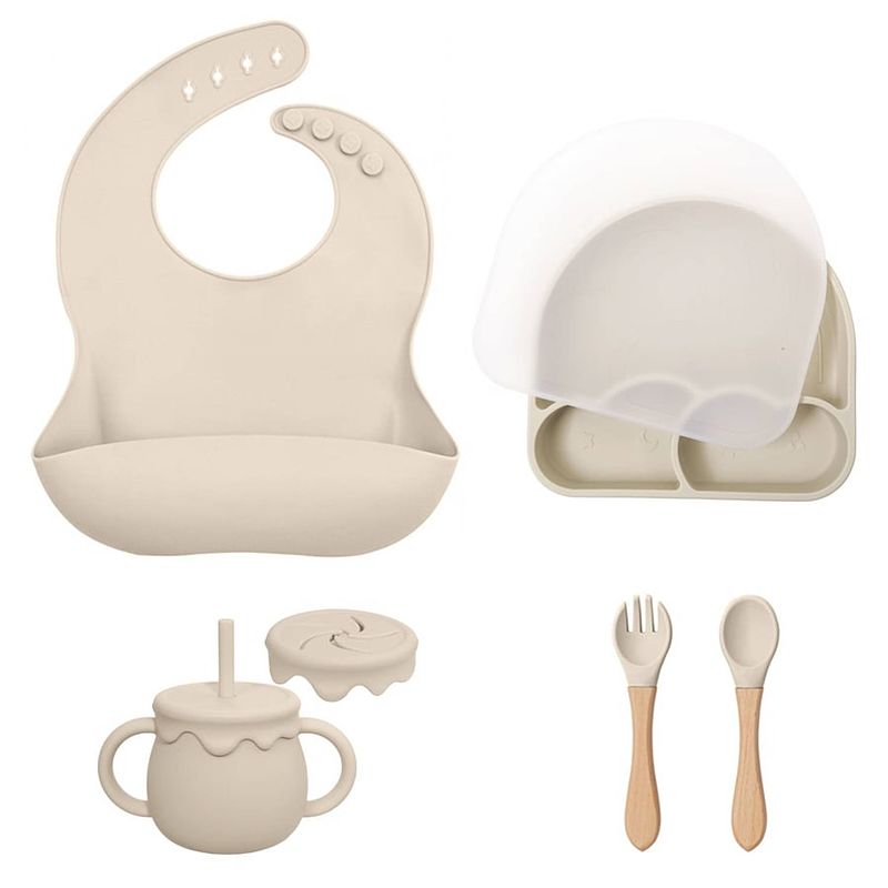 Foto van Dutsi - frosty cloud baby eetset: het complete 7-delige siliconen servies cadeau