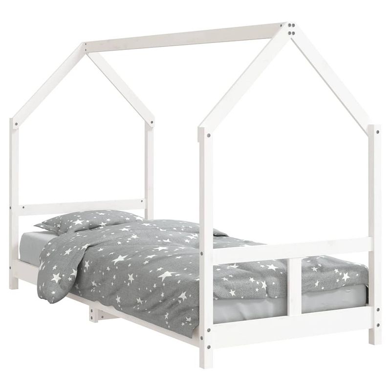 Foto van Vidaxl kinderbedframe 80x200 cm massief grenenhout wit