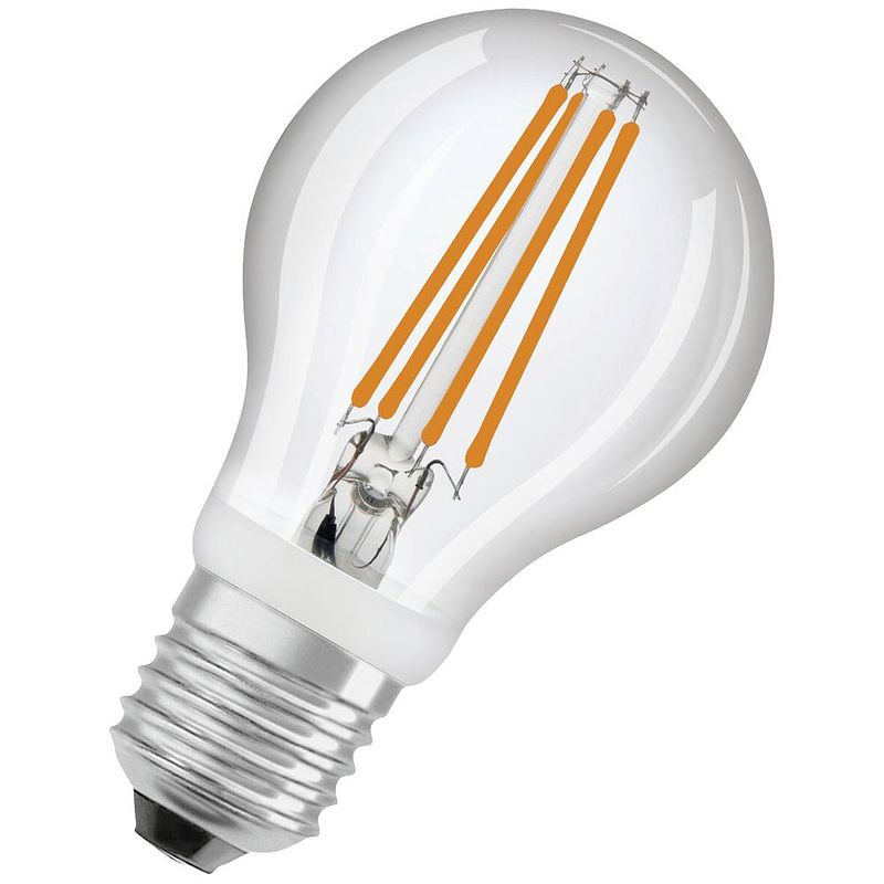 Foto van Osram 4058075762039 led-lamp energielabel e (a - g) e27 peer 7.3 w = 60 w warmwit (ø x h) 60 mm x 60 mm 1 stuk(s)