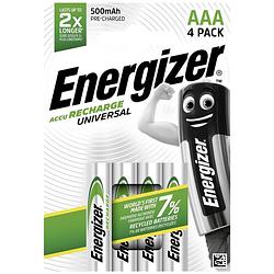 Foto van Energizer universal hr03 oplaadbare aaa batterij (potlood) nimh 500 mah 1.2 v 4 stuk(s)