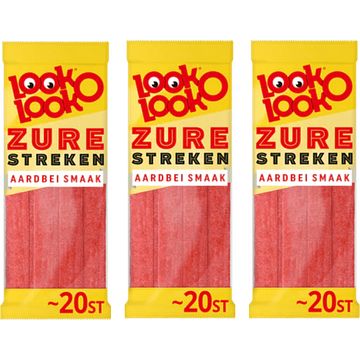 Foto van Look o look zure streken aardbei 3 x 20 stuks bij jumbo