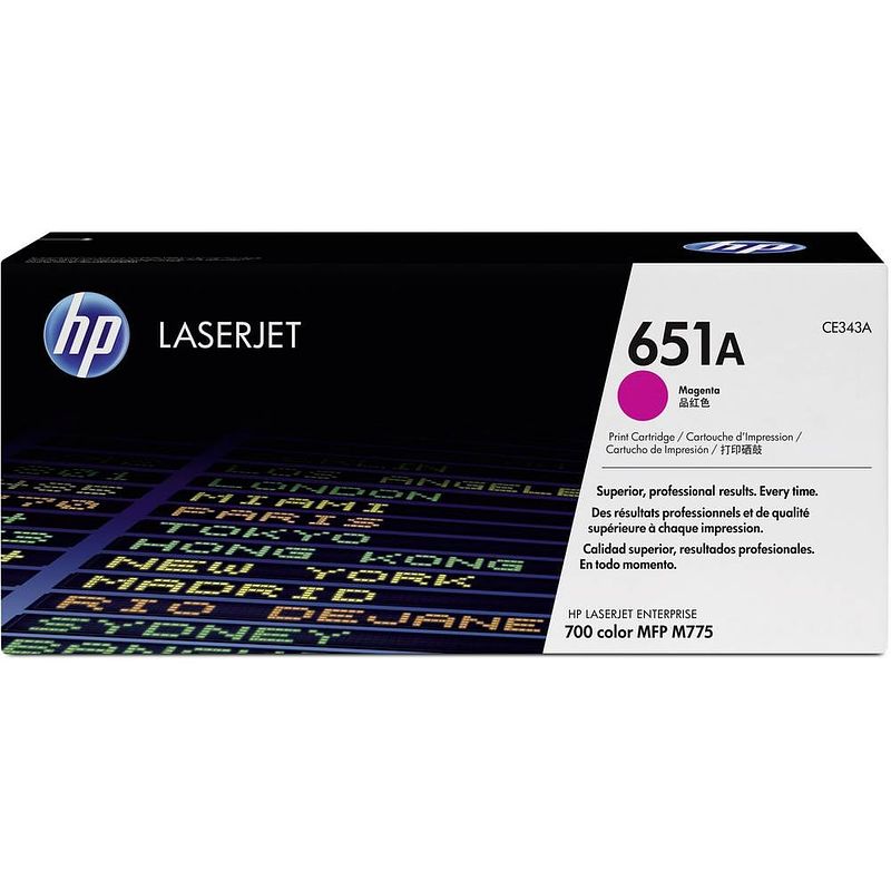 Foto van Hp 651a ce343a tonercassette magenta 16000 bladzijden origineel toner