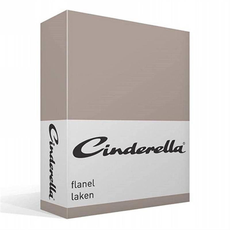 Foto van Cinderella flanel laken - 100% geruwde flanel-katoen - lits-jumeaux (240x260 cm) - taupe