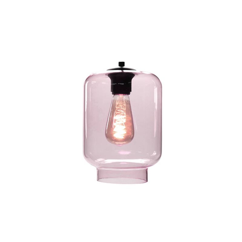 Foto van Light & design - hanglamp - industrieel - glas - roze - voor binnen - woonkamer - eetkamer - slaapkamer - hal