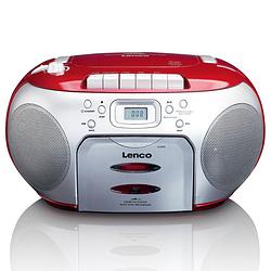 Foto van Portable fm radio cd - cassettespeler lenco scd-420rd rood-zilver