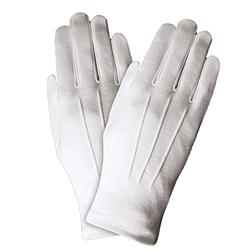 Foto van Kerstman handschoenen -wit -polyester -volwassenen - verkleedattributen