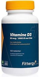 Foto van Fittergy vitamine d3 50mcg met zink tabletten