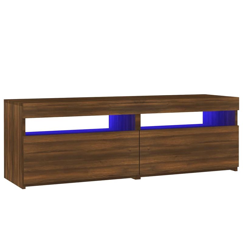 Foto van Vidaxl tv-meubel met led-verlichting 120x35x40 cm bruineikenkleurig