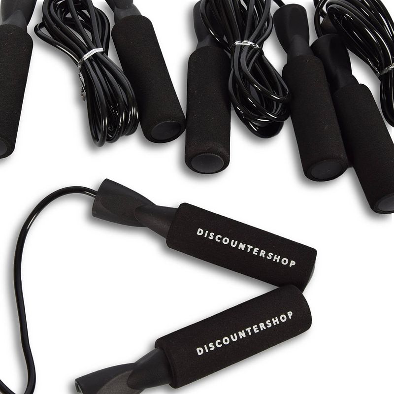 Foto van Springtouw zwart speed rope set van 4 verstelbaar springtouw lengte 2.74cm