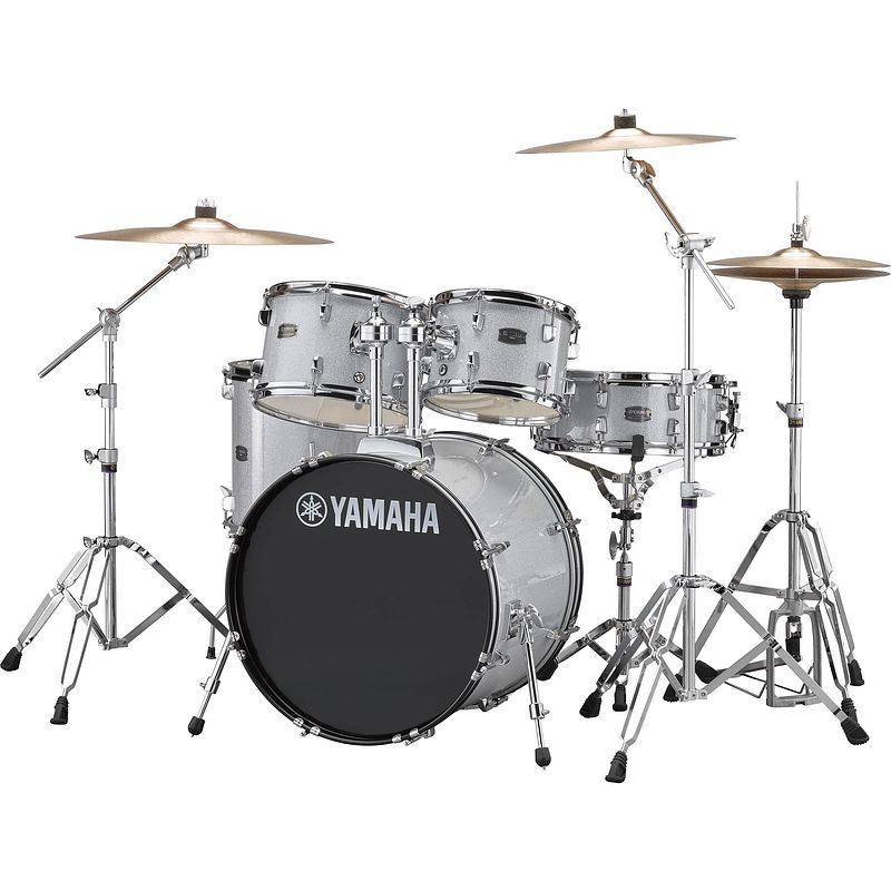 Foto van Yamaha rdp0f5 rydeen silver glitter drumstel met paiste bekkens