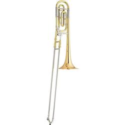 Foto van Jupiter jtb1100 frq tenor trombone bb/f (kwartventiel, goud) + koffer