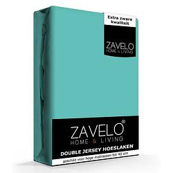 Foto van Zavelo double jersey hoeslaken turquoise-lits-jumeaux (180x200 cm)