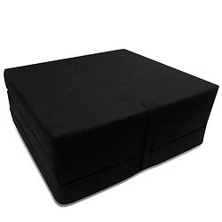 Foto van The living store schuimmatras 190 x 70 x 9 cm - opklapbaar - comfortabel - zwart