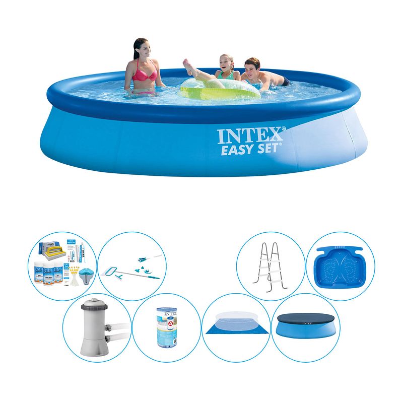 Foto van Zwembad comfort pakket - intex easy set rond 396x84 cm