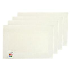 Foto van Placemats hampton - 4x - wit - pvc - 30 x 45 cm - placemats