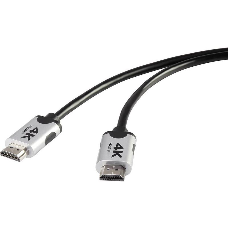 Foto van Speaka professional hdmi aansluitkabel hdmi-a stekker, hdmi-a stekker 1.00 m zwart sp-6344128 audio return channel (arc), ultra hd-hdmi, vergulde