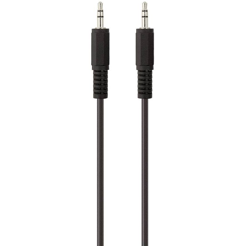 Foto van Belkin f3y111bf1m-p jackplug audio aansluitkabel [1x jackplug male 3,5 mm - 1x jackplug male 3,5 mm] 1.00 m zwart vergulde steekcontacten