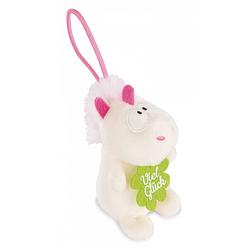 Foto van Nici knuffel unicorn theodor junior pluche 8 cm groen//wit