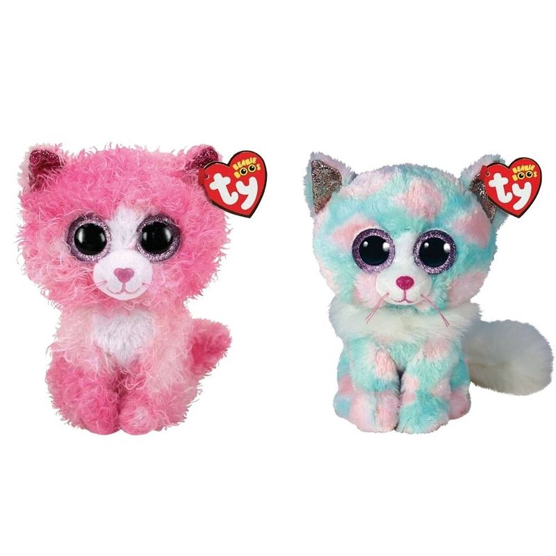 Foto van Ty - knuffel - beanie boo's - reagan cat & opal cat