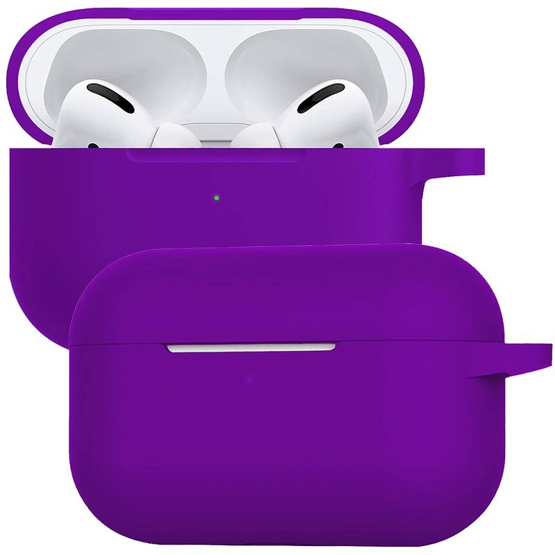 Foto van Basey siliconen hoesje geschikt voor airpods pro case hoes - geschikt voor airpods pro hoesje cover - paars