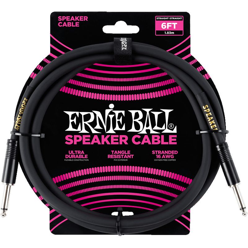 Foto van Ernie ball 6072 speaker cable, 1.8 meter, zwart