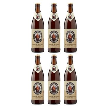 Foto van Franziskaner weissbier naturtrub premium hefeweissbier fles 6 x 500ml bij jumbo