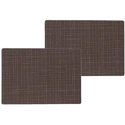 Foto van 4x stuks stevige luxe tafel placemats liso bruin 30 x 43 cm - placemats