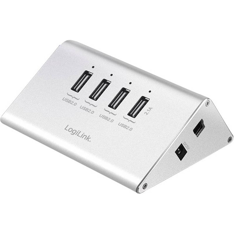 Foto van Logilink ua0224 4 poorten usb 2.0-hub zilver