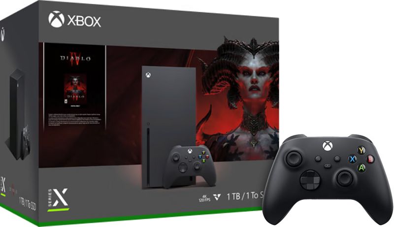 Foto van Xbox series x + diablo iv + tweede controller zwart