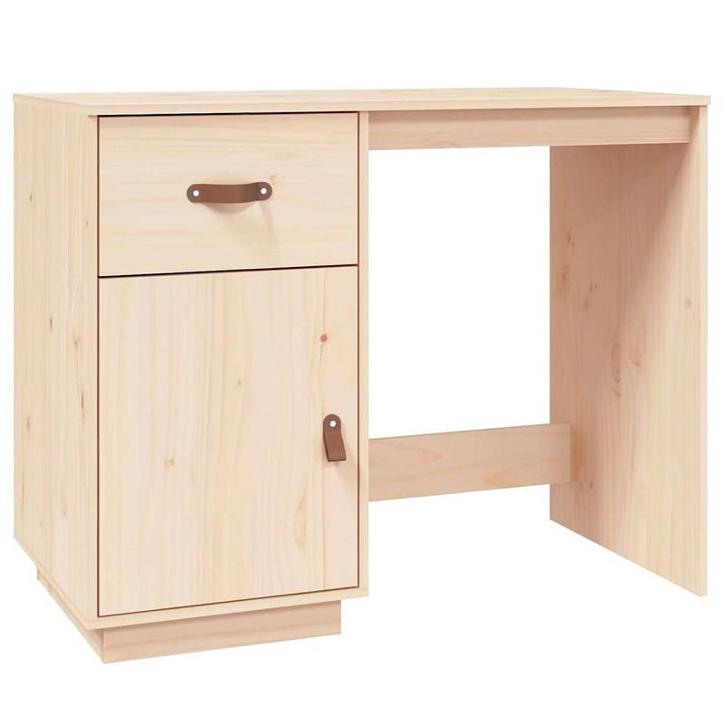 Foto van The living store bureau - bureau - 95x50x75 cm - massief grenenhout