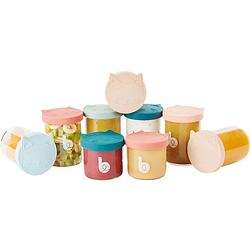 Foto van Babymoov isy bowls - 9 glazen bewaarpotjes - 6x 250ml + 3x 120ml