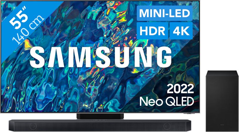 Foto van Samsung neo qled 55qn95b (2022) + soundbar