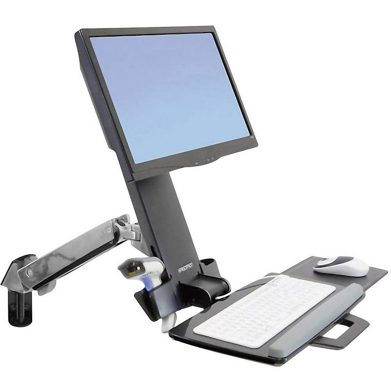 Foto van Ergotron styleview sit-stand combo arm monitor-wandbeugel 1-voudig 25,4 cm (10) - 61,0 cm (24) toetsenbordhouder, kantelbaar, zwenkbaar, roteerbaar