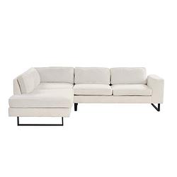 Foto van Hoekbank design puckerto 290cm bank teddy beige hoek loungebank links bankstel