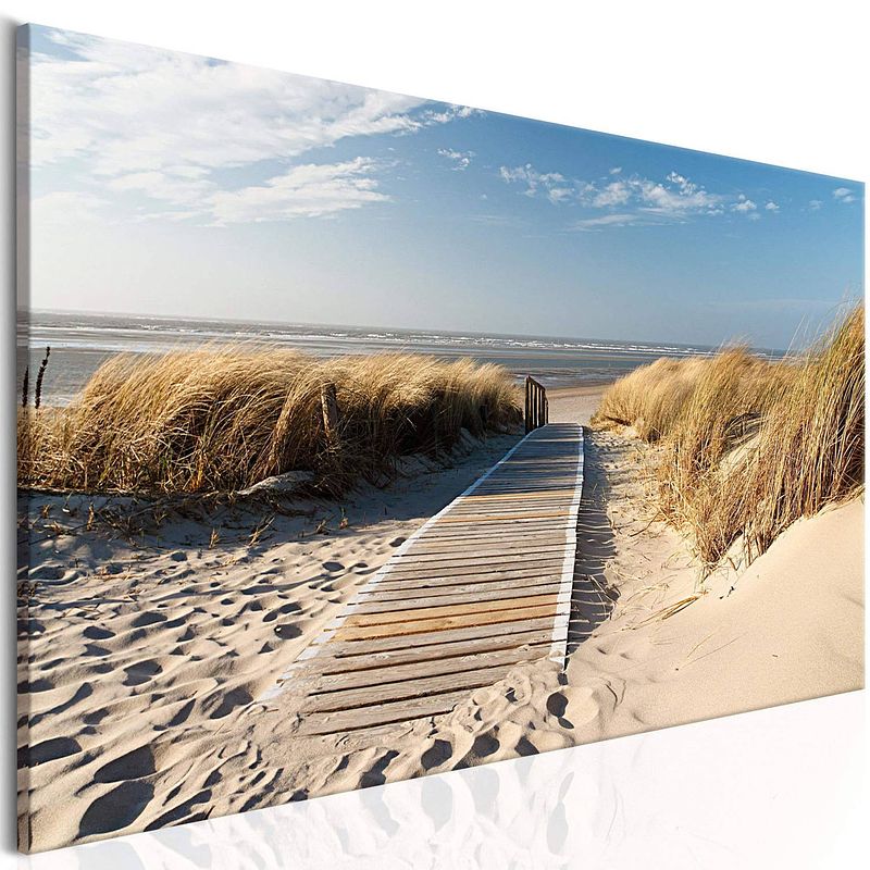 Foto van Artgeist onbewaakt strand canvas schilderij 150x50cm