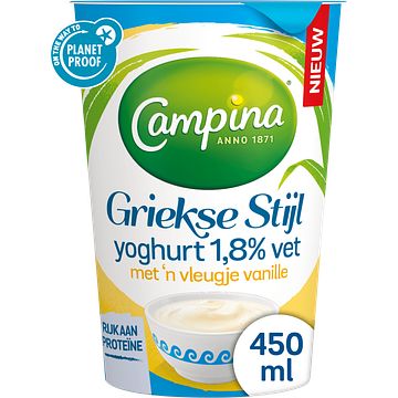 Foto van Campina griekse stijl yoghurt 1,8% vet 450g bij jumbo