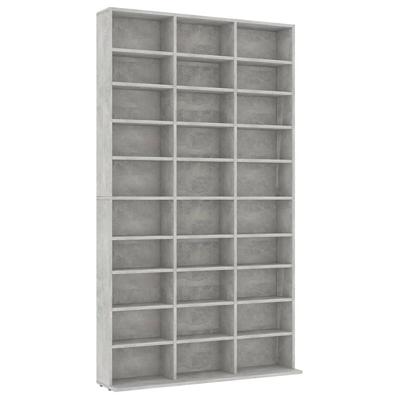 Foto van Vidaxl cd-kast 102x23x177,5 cm spaanplaat betongrijs