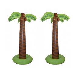 Foto van 2x stuks opblaasbare deco palmboom 165 cm - opblaasfiguren