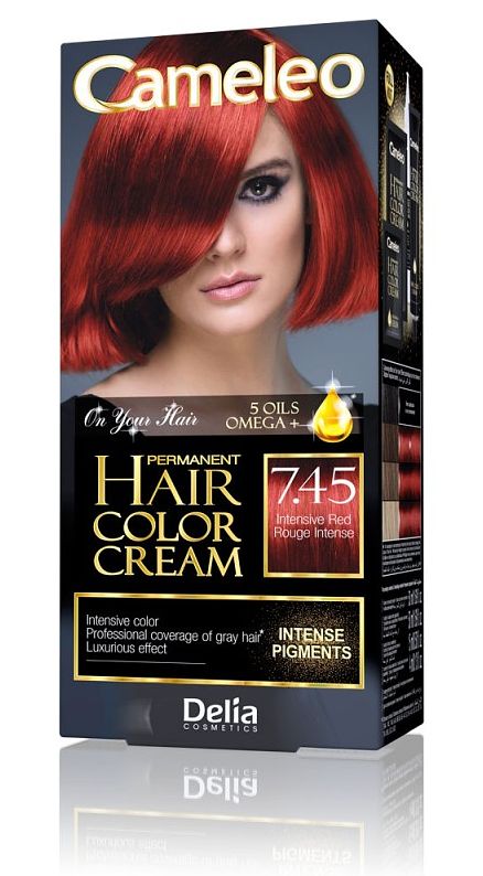 Foto van Cameleo creme permanente haarkleuring 7.45 intensief rood