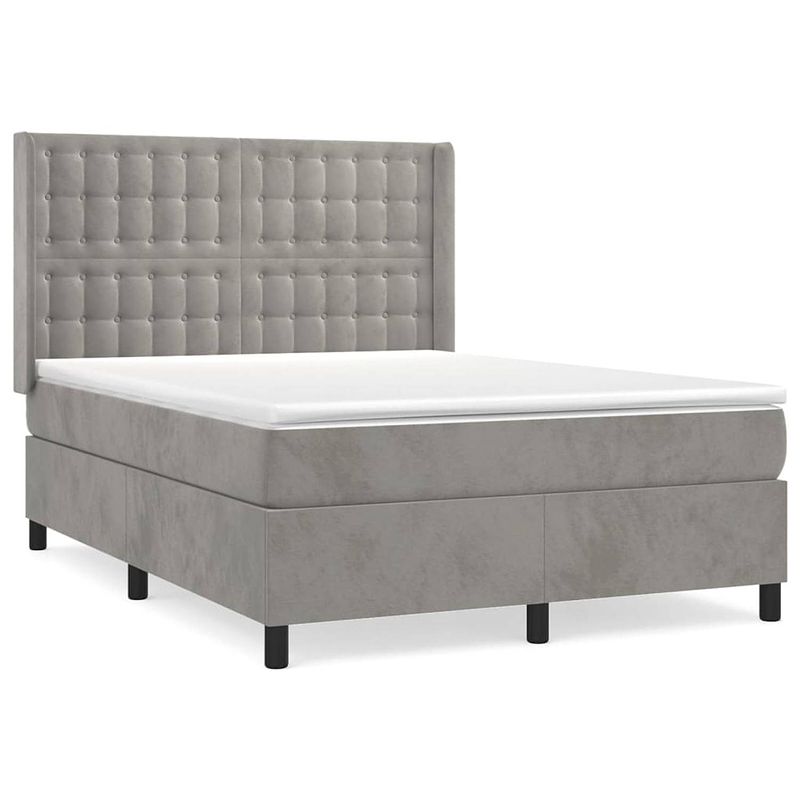 Foto van The living store boxspringbed - comfort - bedmatras 140x190x20cm - pocketvering - middelharde ondersteuning - bedframe