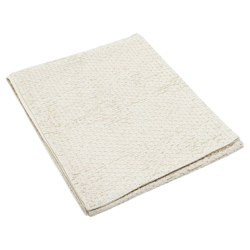 Foto van Ptmd ivie ivory cotton geometrical weave table runner