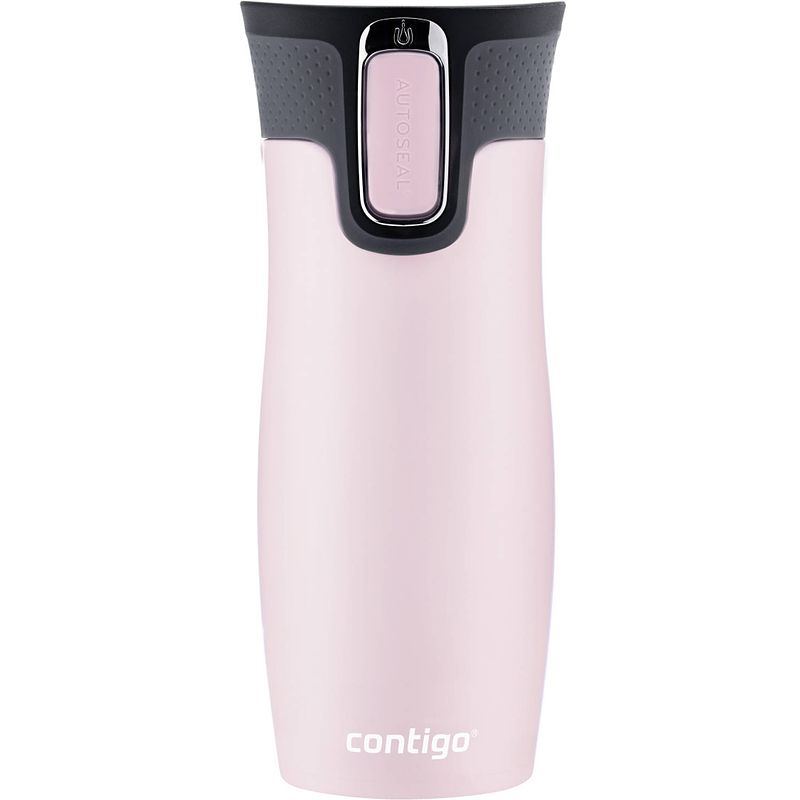 Foto van Contigo drinkfles west loop 470 ml rvs lichtroze/zwart