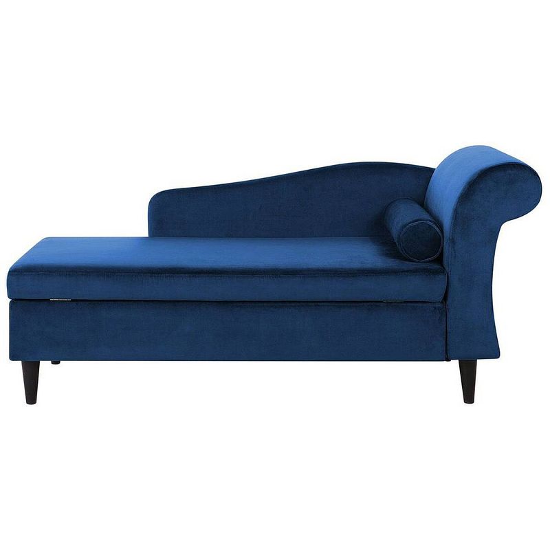 Foto van Beliani luiro - chaise longue-blauw-fluweel