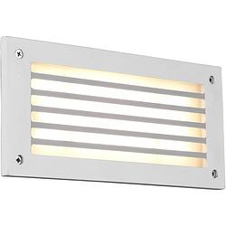 Foto van Led tuinverlichting - wandlamp buitenlamp - trion hertom - 9w - warm wit 3000k - rechthoek - mat wit - aluminium