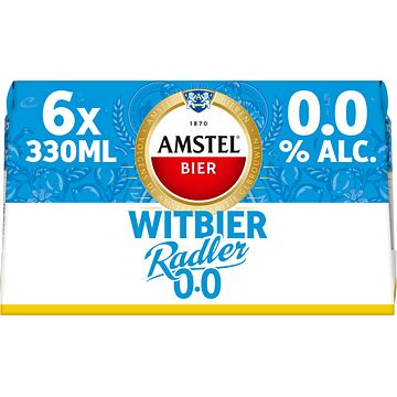 Foto van Amstel witbier radler 0.0 bier blik 6 x 330ml bij jumbo